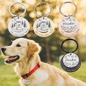 Guler de câine personalizabil Etichete de identificare anti-pierdere Accesorii pentru animale de companie Adresă cu gravare Număr Număr Plăcuță cu numele câinelui de companie Dropshipping