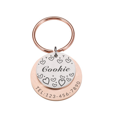 Guler de câine personalizabil Etichete de identificare anti-pierdere Accesorii pentru animale de companie Adresă cu gravare Număr Număr Plăcuță cu numele câinelui de companie Dropshipping