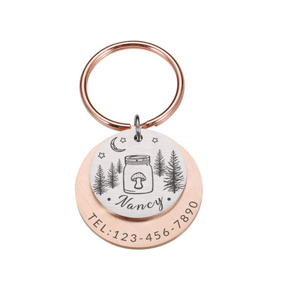 Guler de câine personalizabil Etichete de identificare anti-pierdere Accesorii pentru animale de companie Adresă cu gravare Număr Număr Plăcuță cu numele câinelui de companie Dropshipping