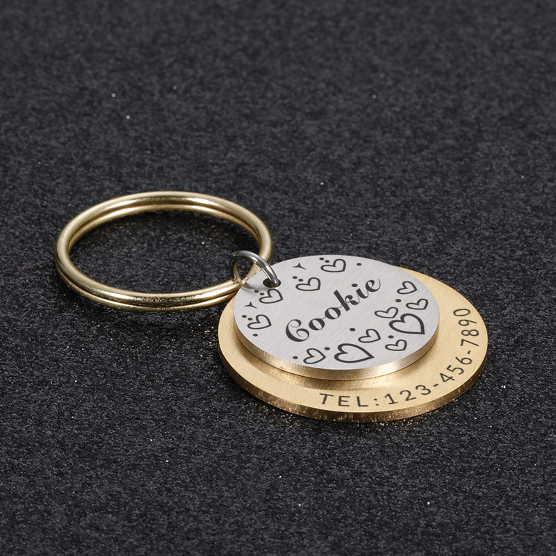 Guler de câine personalizabil Etichete de identificare anti-pierdere Accesorii pentru animale de companie Adresă cu gravare Număr Număr Plăcuță cu numele câinelui de companie Dropshipping