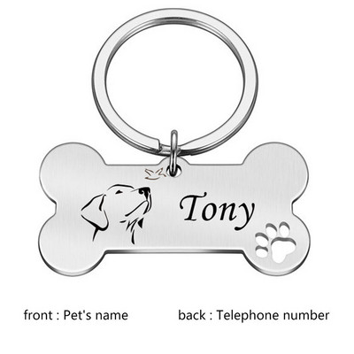 Δωρεάν προσαρμοσμένη εξατομικευμένη ετικέτα ταυτότητας κατοικίδιων Χαραγμένο όνομα ταυτότητας κατοικίδιου για κολάρο για κουτάβι σκύλου Ετικέτα κατοικίδιων ζώων Πινακίδα αναγνώρισης χαμένου γαλλικού μπουλντόγκ