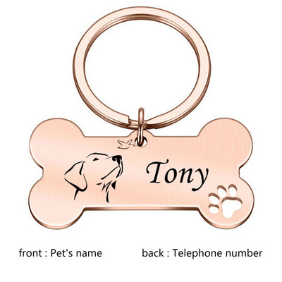 Δωρεάν προσαρμοσμένη εξατομικευμένη ετικέτα ταυτότητας κατοικίδιων Χαραγμένο όνομα ταυτότητας κατοικίδιου για κολάρο για κουτάβι σκύλου Ετικέτα κατοικίδιων ζώων Πινακίδα αναγνώρισης χαμένου γαλλικού μπουλντόγκ