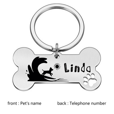 Δωρεάν προσαρμοσμένη εξατομικευμένη ετικέτα ταυτότητας κατοικίδιων Χαραγμένο όνομα ταυτότητας κατοικίδιου για κολάρο για κουτάβι σκύλου Ετικέτα κατοικίδιων ζώων Πινακίδα αναγνώρισης χαμένου γαλλικού μπουλντόγκ