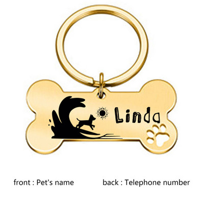 Δωρεάν προσαρμοσμένη εξατομικευμένη ετικέτα ταυτότητας κατοικίδιων Χαραγμένο όνομα ταυτότητας κατοικίδιου για κολάρο για κουτάβι σκύλου Ετικέτα κατοικίδιων ζώων Πινακίδα αναγνώρισης χαμένου γαλλικού μπουλντόγκ