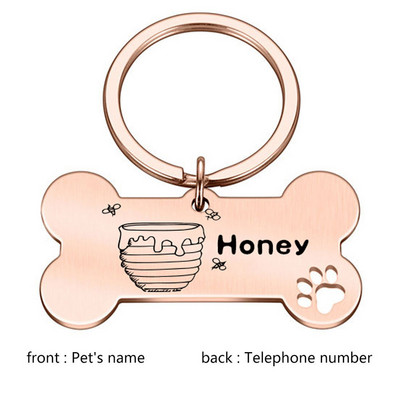 Δωρεάν προσαρμοσμένη εξατομικευμένη ετικέτα ταυτότητας κατοικίδιων Χαραγμένο όνομα ταυτότητας κατοικίδιου για κολάρο για κουτάβι σκύλου Ετικέτα κατοικίδιων ζώων Πινακίδα αναγνώρισης χαμένου γαλλικού μπουλντόγκ