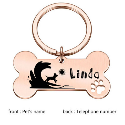 Δωρεάν προσαρμοσμένη εξατομικευμένη ετικέτα ταυτότητας κατοικίδιων Χαραγμένο όνομα ταυτότητας κατοικίδιου για κολάρο για κουτάβι σκύλου Ετικέτα κατοικίδιων ζώων Πινακίδα αναγνώρισης χαμένου γαλλικού μπουλντόγκ