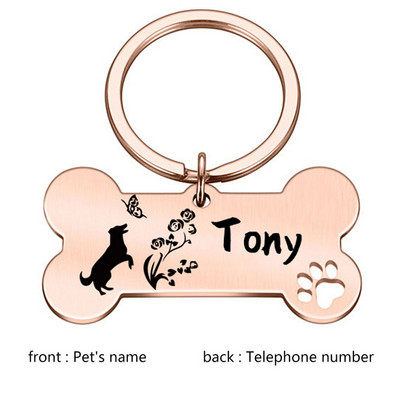Δωρεάν προσαρμοσμένη εξατομικευμένη ετικέτα ταυτότητας κατοικίδιων Χαραγμένο όνομα ταυτότητας κατοικίδιου για κολάρο για κουτάβι σκύλου Ετικέτα κατοικίδιων ζώων Πινακίδα αναγνώρισης χαμένου γαλλικού μπουλντόγκ