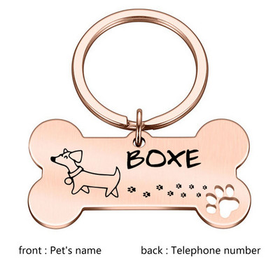 Δωρεάν προσαρμοσμένη εξατομικευμένη ετικέτα ταυτότητας κατοικίδιων Χαραγμένο όνομα ταυτότητας κατοικίδιου για κολάρο για κουτάβι σκύλου Ετικέτα κατοικίδιων ζώων Πινακίδα αναγνώρισης χαμένου γαλλικού μπουλντόγκ