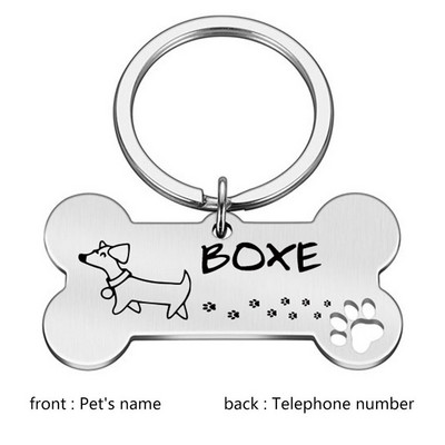 Δωρεάν προσαρμοσμένη εξατομικευμένη ετικέτα ταυτότητας κατοικίδιων Χαραγμένο όνομα ταυτότητας κατοικίδιου για κολάρο για κουτάβι σκύλου Ετικέτα κατοικίδιων ζώων Πινακίδα αναγνώρισης χαμένου γαλλικού μπουλντόγκ