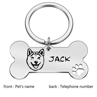 Δωρεάν προσαρμοσμένη εξατομικευμένη ετικέτα ταυτότητας κατοικίδιων Χαραγμένο όνομα ταυτότητας κατοικίδιου για κολάρο για κουτάβι σκύλου Ετικέτα κατοικίδιων ζώων Πινακίδα αναγνώρισης χαμένου γαλλικού μπουλντόγκ