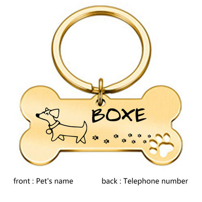 Δωρεάν προσαρμοσμένη εξατομικευμένη ετικέτα ταυτότητας κατοικίδιων Χαραγμένο όνομα ταυτότητας κατοικίδιου για κολάρο για κουτάβι σκύλου Ετικέτα κατοικίδιων ζώων Πινακίδα αναγνώρισης χαμένου γαλλικού μπουλντόγκ