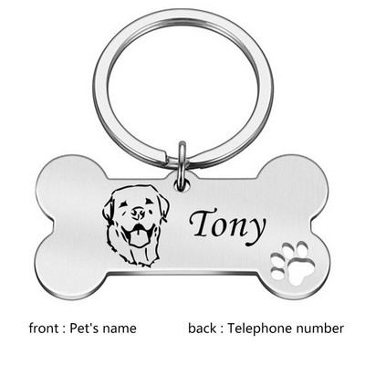 Δωρεάν προσαρμοσμένη εξατομικευμένη ετικέτα ταυτότητας κατοικίδιων Χαραγμένο όνομα ταυτότητας κατοικίδιου για κολάρο για κουτάβι σκύλου Ετικέτα κατοικίδιων ζώων Πινακίδα αναγνώρισης χαμένου γαλλικού μπουλντόγκ