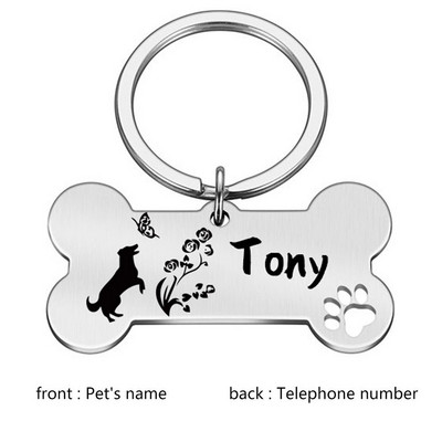 Δωρεάν προσαρμοσμένη εξατομικευμένη ετικέτα ταυτότητας κατοικίδιων Χαραγμένο όνομα ταυτότητας κατοικίδιου για κολάρο για κουτάβι σκύλου Ετικέτα κατοικίδιων ζώων Πινακίδα αναγνώρισης χαμένου γαλλικού μπουλντόγκ