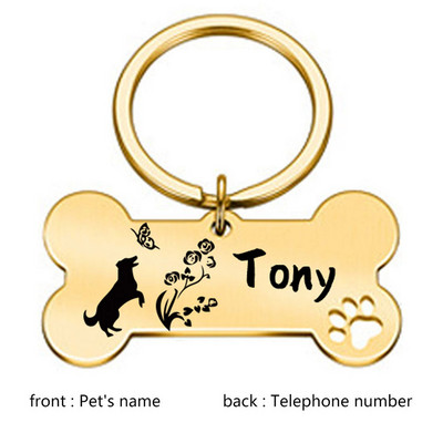 Δωρεάν προσαρμοσμένη εξατομικευμένη ετικέτα ταυτότητας κατοικίδιων Χαραγμένο όνομα ταυτότητας κατοικίδιου για κολάρο για κουτάβι σκύλου Ετικέτα κατοικίδιων ζώων Πινακίδα αναγνώρισης χαμένου γαλλικού μπουλντόγκ