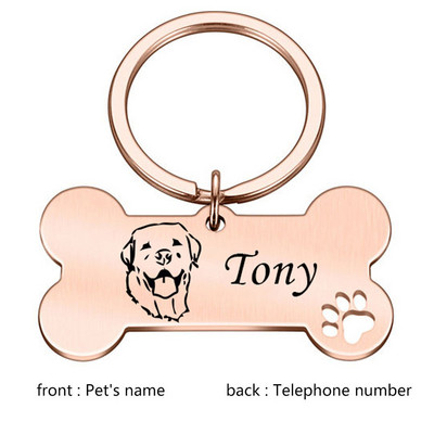 Δωρεάν προσαρμοσμένη εξατομικευμένη ετικέτα ταυτότητας κατοικίδιων Χαραγμένο όνομα ταυτότητας κατοικίδιου για κολάρο για κουτάβι σκύλου Ετικέτα κατοικίδιων ζώων Πινακίδα αναγνώρισης χαμένου γαλλικού μπουλντόγκ