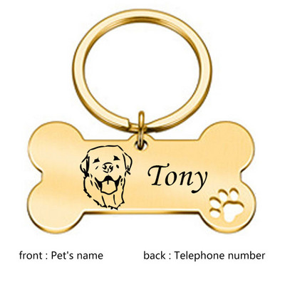 Δωρεάν προσαρμοσμένη εξατομικευμένη ετικέτα ταυτότητας κατοικίδιων Χαραγμένο όνομα ταυτότητας κατοικίδιου για κολάρο για κουτάβι σκύλου Ετικέτα κατοικίδιων ζώων Πινακίδα αναγνώρισης χαμένου γαλλικού μπουλντόγκ