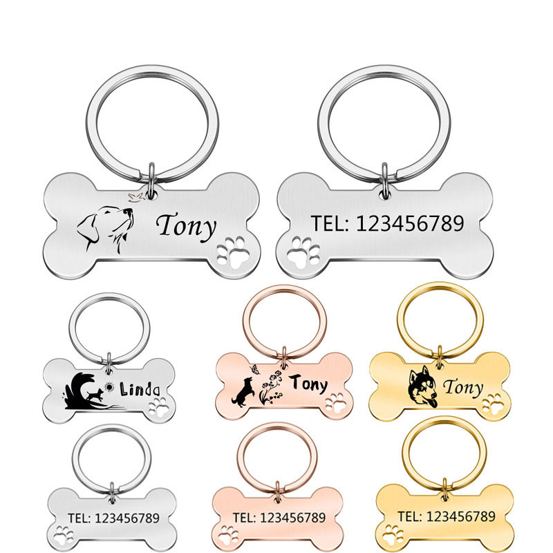 Δωρεάν προσαρμοσμένη εξατομικευμένη ετικέτα ταυτότητας κατοικίδιων Χαραγμένο όνομα ταυτότητας κατοικίδιου για κολάρο για κουτάβι σκύλου Ετικέτα κατοικίδιων ζώων Πινακίδα αναγνώρισης χαμένου γαλλικού μπουλντόγκ