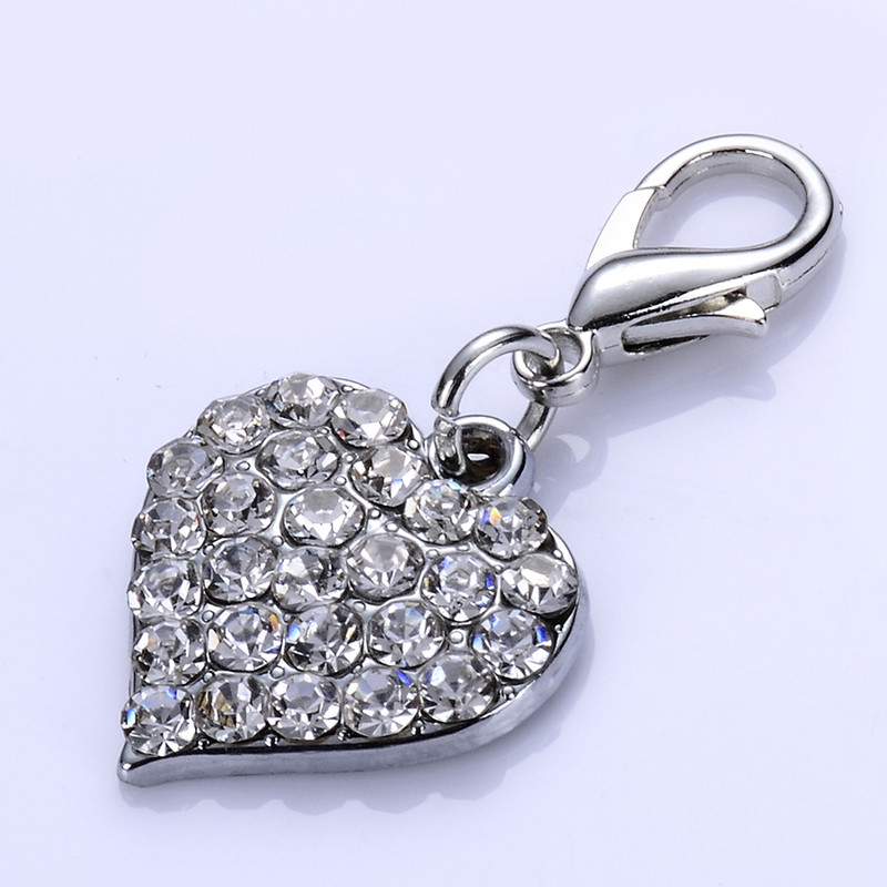 Στρας Κοσμήματα Μενταγιόν Σκύλος Ετικέτα Κόκκινη γούρι σε σχήμα καρδιάς για σκύλους Γάτες Αστακό κούμπωμα γιακά Γούρι Αξεσουάρ για κατοικίδια