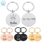 Gravura gratuită Etichete de identificare pentru pisici pentru animale de companie Guler pentru pisici Etichete de identificare pentru animale de companie personalizate Etichete din oțel inoxidabil pentru pisoi Etichete pentru animale de companie Accesorii