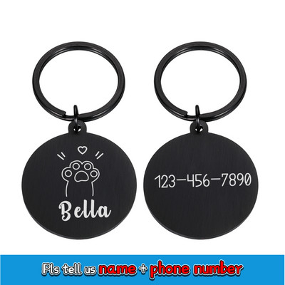 Gravura gratuită Etichete de identificare pentru pisici pentru animale de companie Guler pentru pisici Etichete de identificare pentru animale de companie personalizate Etichete din oțel inoxidabil pentru pisoi Etichete pentru animale de companie Accesorii