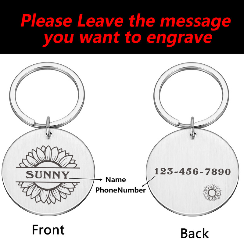 Colier personalizabil pentru pisici Etichete de identificare Lanț Câini Accesorii pentru animale de companie Adresă cu gravură Număr Număr Plăcuță cu numele câinelui de companie Dropshipping