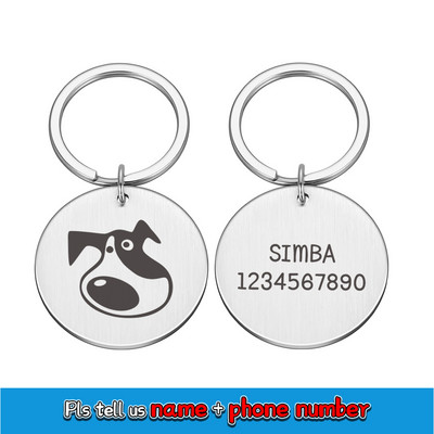 Ingyenes gravírozott kisállatazonosító címkék, személyre szabott kisállat-címke macskáknak kutyáknak névnyakörv háziállatoknak Egyedi névazonosító nyakörvek kisállat-kiegészítők