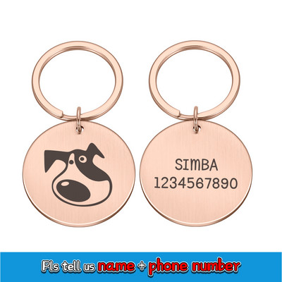 Ingyenes gravírozott kisállatazonosító címkék, személyre szabott kisállat-címke macskáknak kutyáknak névnyakörv háziállatoknak Egyedi névazonosító nyakörvek kisállat-kiegészítők