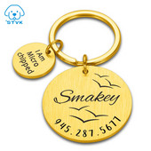 Νέα ετικέτα ταυτότητας σκύλου γάτας Προσαρμοσμένη δωρεάν Χαρακτική Εξατομικευμένη κολάρο σκύλου Όνομα γούρι για κατοικίδιο Κρεμαστό στρογγυλό κολιέ Κολάρο για κουτάβι Αξεσουάρ