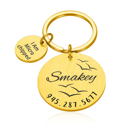 Νέα ετικέτα ταυτότητας σκύλου γάτας Προσαρμοσμένη δωρεάν Χαρακτική Εξατομικευμένη κολάρο σκύλου Όνομα γούρι για κατοικίδιο Κρεμαστό στρογγυλό κολιέ Κολάρο για κουτάβι Αξεσουάρ