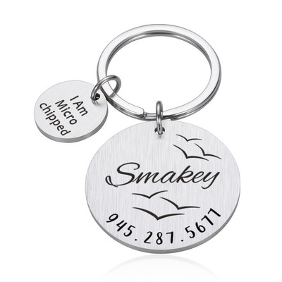 Νέα ετικέτα ταυτότητας σκύλου γάτας Προσαρμοσμένη δωρεάν Χαρακτική Εξατομικευμένη κολάρο σκύλου Όνομα γούρι για κατοικίδιο Κρεμαστό στρογγυλό κολιέ Κολάρο για κουτάβι Αξεσουάρ