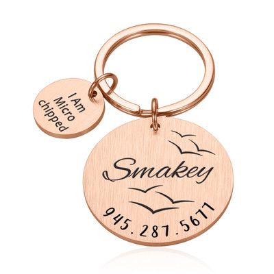 Νέα ετικέτα ταυτότητας σκύλου γάτας Προσαρμοσμένη δωρεάν Χαρακτική Εξατομικευμένη κολάρο σκύλου Όνομα γούρι για κατοικίδιο Κρεμαστό στρογγυλό κολιέ Κολάρο για κουτάβι Αξεσουάρ