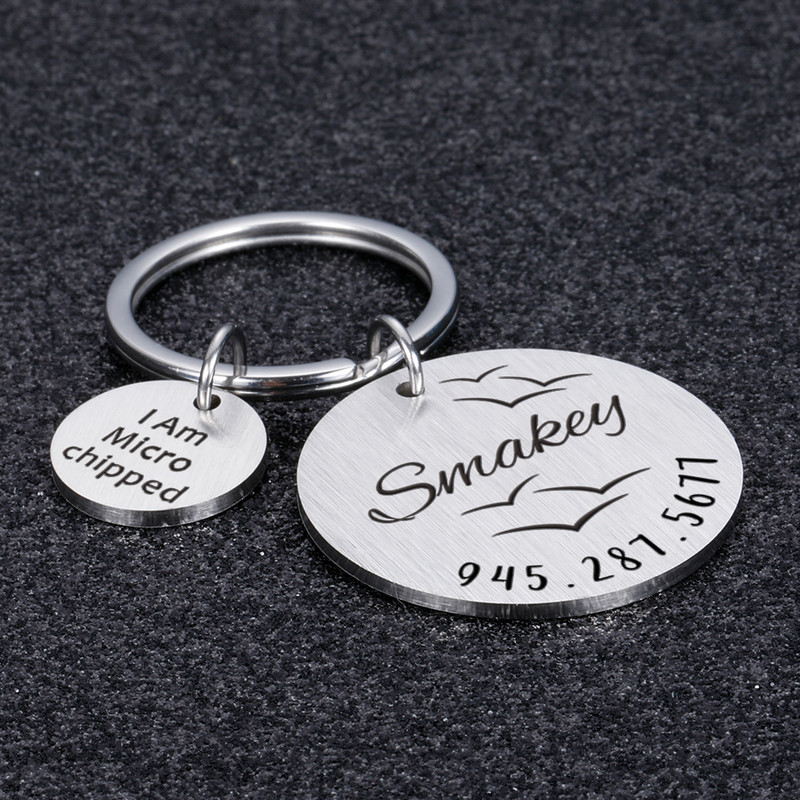 Νέα ετικέτα ταυτότητας σκύλου γάτας Προσαρμοσμένη δωρεάν Χαρακτική Εξατομικευμένη κολάρο σκύλου Όνομα γούρι για κατοικίδιο Κρεμαστό στρογγυλό κολιέ Κολάρο για κουτάβι Αξεσουάρ