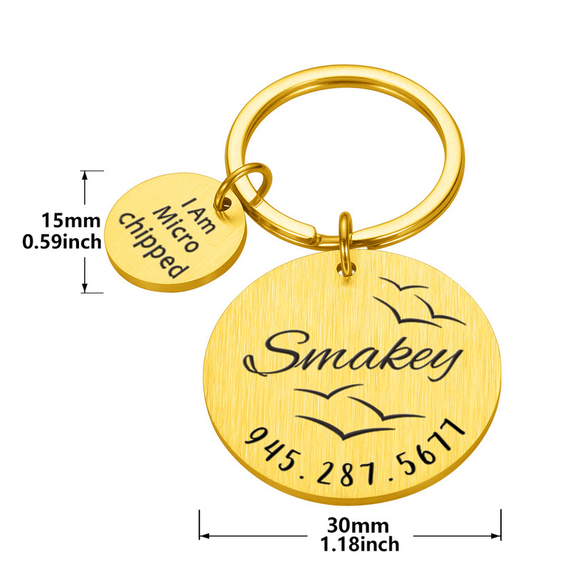 Νέα ετικέτα ταυτότητας σκύλου γάτας Προσαρμοσμένη δωρεάν Χαρακτική Εξατομικευμένη κολάρο σκύλου Όνομα γούρι για κατοικίδιο Κρεμαστό στρογγυλό κολιέ Κολάρο για κουτάβι Αξεσουάρ