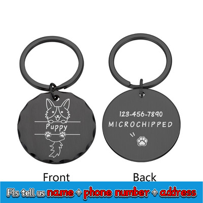 Nouă etichetă de identificare pentru câine, pisică, gravură gratuită personalizată, guler de cățel personalizat, farmec pentru animale de companie, colier cu pandantiv, guler pentru câini, accesoriu bricolaj