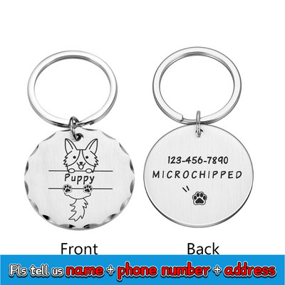 Nouă etichetă de identificare pentru câine, pisică, gravură gratuită personalizată, guler de cățel personalizat, farmec pentru animale de companie, colier cu pandantiv, guler pentru câini, accesoriu bricolaj