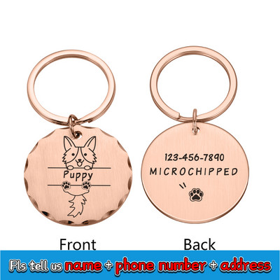 Nouă etichetă de identificare pentru câine, pisică, gravură gratuită personalizată, guler de cățel personalizat, farmec pentru animale de companie, colier cu pandantiv, guler pentru câini, accesoriu bricolaj