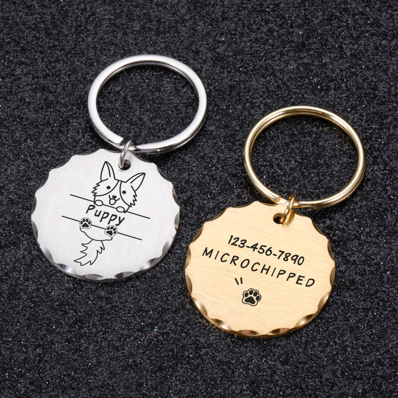 Nouă etichetă de identificare pentru câine, pisică, gravură gratuită personalizată, guler de cățel personalizat, farmec pentru animale de companie, colier cu pandantiv, guler pentru câini, accesoriu bricolaj