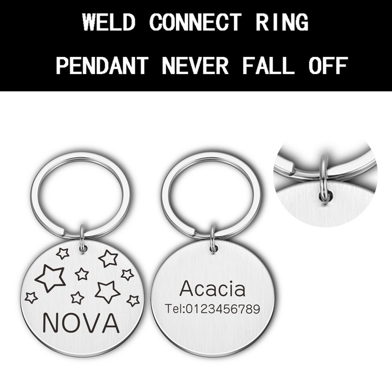 Etichete de identificare pentru câini, pisici, personalizate, anti-pierdute, Cadouri pentru iubitorii de câini, etichete de guler pentru animale de companie Etichetă gravată pentru proprietarul de animale de companie Etichetă pentru cățeluș nouă Cadouri