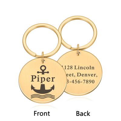 Etichete de identificare pentru guler pentru câini gravate cu numărul numelui Plăcuță personalizată pentru câine de companie Etichetă de adresă pentru ham pentru pisici Animale de companie Câini Accesorii pentru pisici