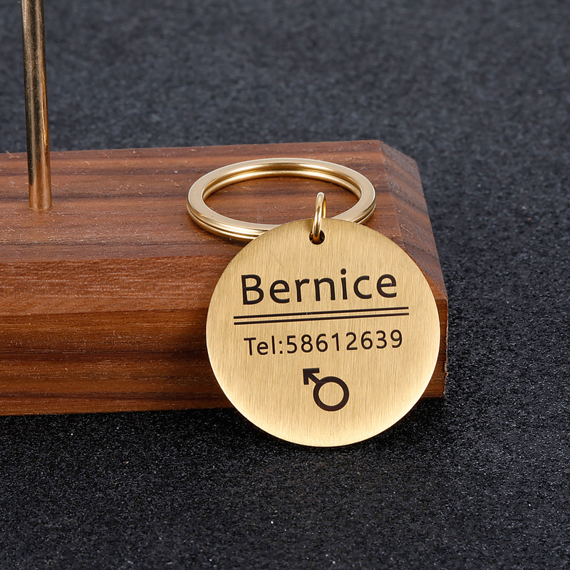 Etichetă de identificare pentru animale de companie gravată gratuit Accesorii pentru zgarda pentru câini Decorare pentru nume de companie Etichetă pentru pisici din oțel inoxidabil Etichetă personalizată