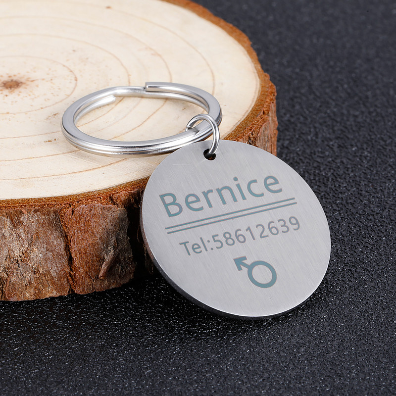 Etichetă de identificare pentru animale de companie gravată gratuit Accesorii pentru zgarda pentru câini Decorare pentru nume de companie Etichetă pentru pisici din oțel inoxidabil Etichetă personalizată