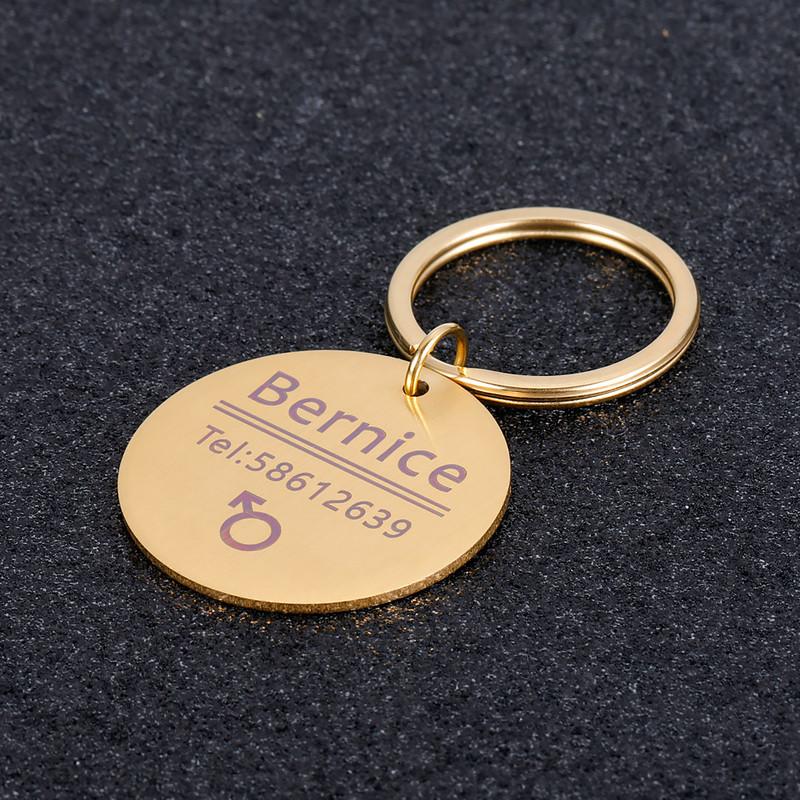 Etichetă de identificare pentru animale de companie gravată gratuit Accesorii pentru zgarda pentru câini Decorare pentru nume de companie Etichetă pentru pisici din oțel inoxidabil Etichetă personalizată