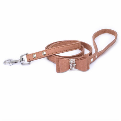 10 τεμάχια / Lot Pet Dog Velvet Leather Leash with Rhinestone Bling Blink Crystal Butterfly Bow Fashion λουριών για κατοικίδια
