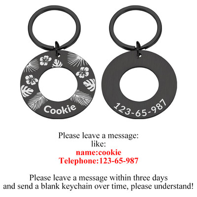 STVK Etichetă de identificare pentru animalele de companie anti-pierdute, breloc din oțel inoxidabil, gravură personalizată, etichete cu nume de câine pentru animale de companie, gulere personalizate pentru cățeluși