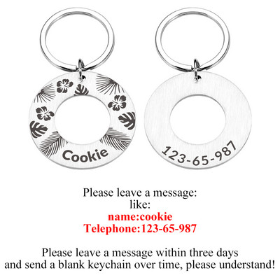 STVK Etichetă de identificare pentru animalele de companie anti-pierdute, breloc din oțel inoxidabil, gravură personalizată, etichete cu nume de câine pentru animale de companie, gulere personalizate pentru cățeluși