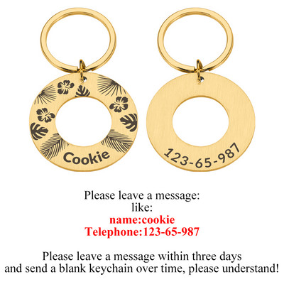 STVK Etichetă de identificare pentru animalele de companie anti-pierdute, breloc din oțel inoxidabil, gravură personalizată, etichete cu nume de câine pentru animale de companie, gulere personalizate pentru cățeluși