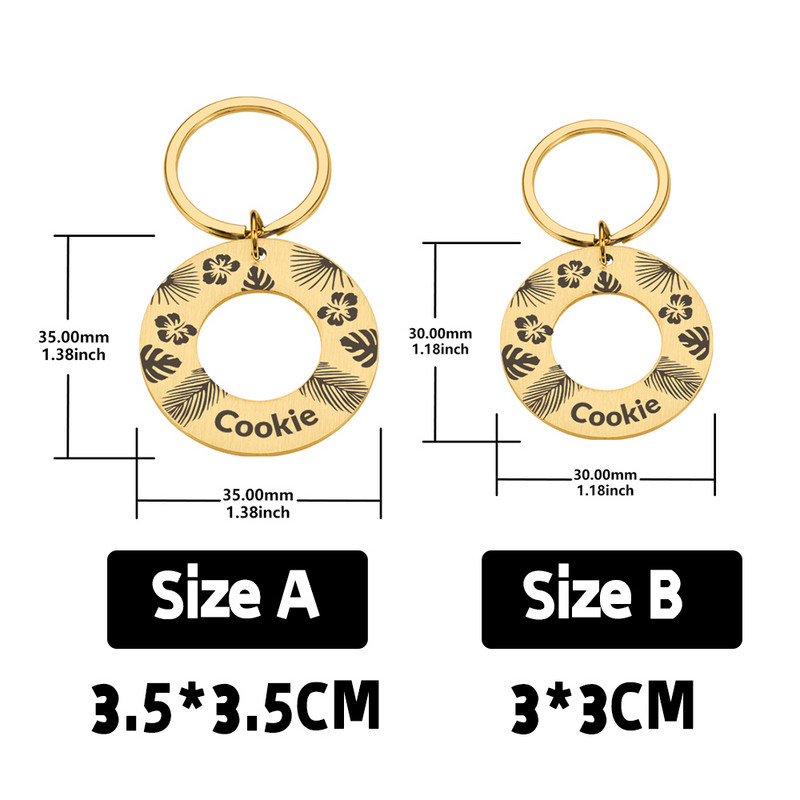 STVK Etichetă de identificare pentru animalele de companie anti-pierdute, breloc din oțel inoxidabil, gravură personalizată, etichete cu nume de câine pentru animale de companie, gulere personalizate pentru cățeluși