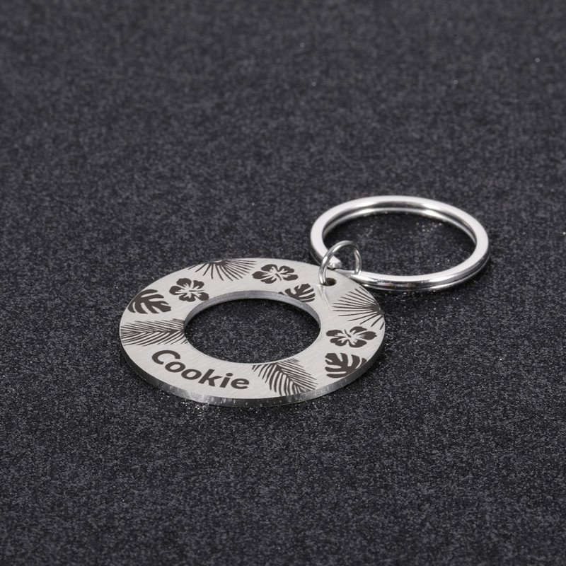 STVK Etichetă de identificare pentru animalele de companie anti-pierdute, breloc din oțel inoxidabil, gravură personalizată, etichete cu nume de câine pentru animale de companie, gulere personalizate pentru cățeluși