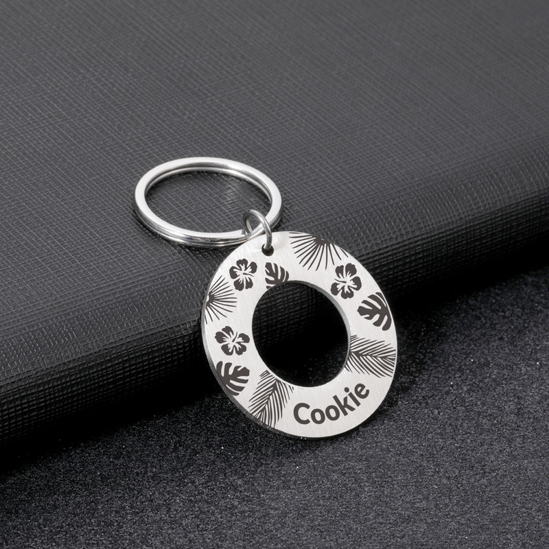 STVK Etichetă de identificare pentru animalele de companie anti-pierdute, breloc din oțel inoxidabil, gravură personalizată, etichete cu nume de câine pentru animale de companie, gulere personalizate pentru cățeluși