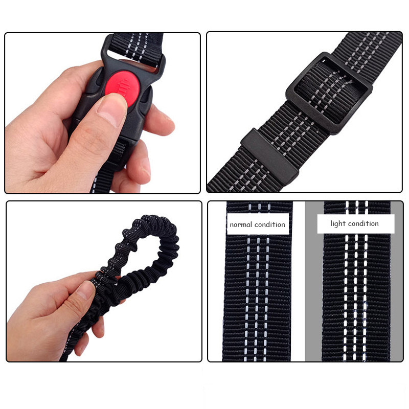 Cureaua reflectorizanta pentru talie pentru animale de companie Lease ajustabile pentru talie Mâini libere pentru câini de companie pentru alergare și jogging Corda de tracțiune Cureaua cu plumb Articole pentru animale de companie